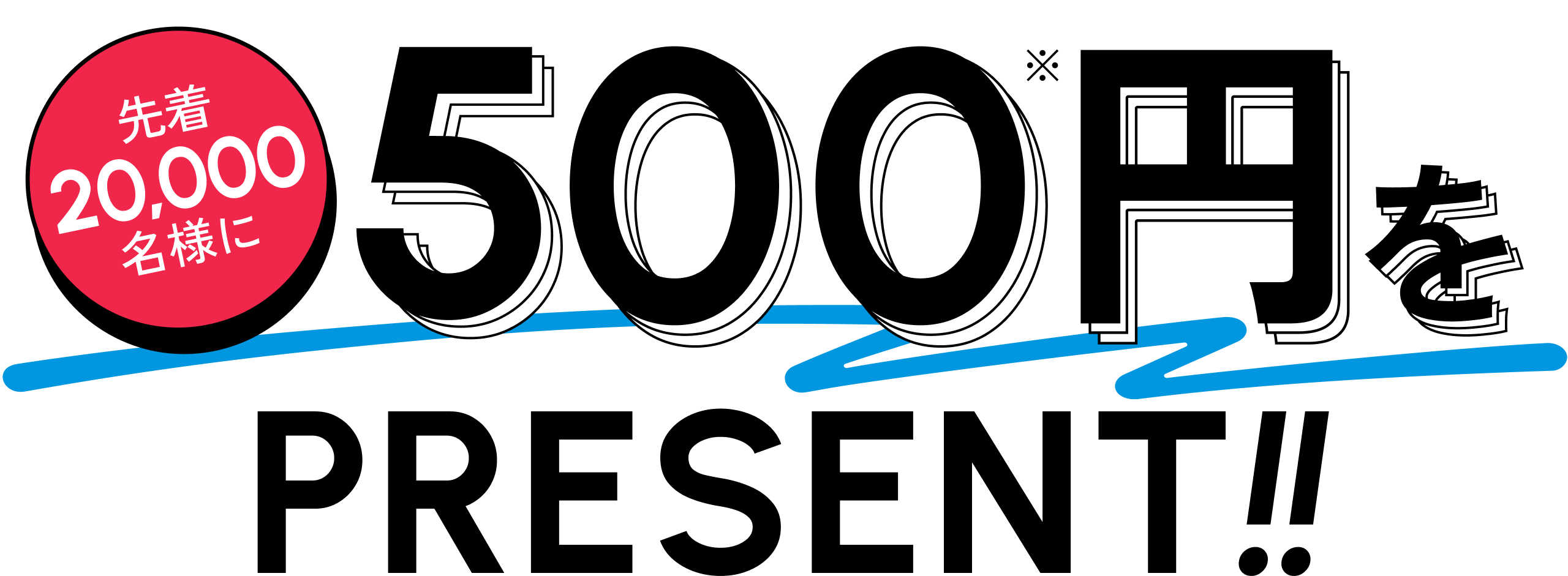 先着20,000名様に500円をPRESENT!!